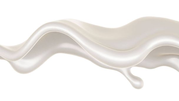 Ein Spritzer Milch. 3D-Darstellung, 3D-Illustration. - Foto, Bild
