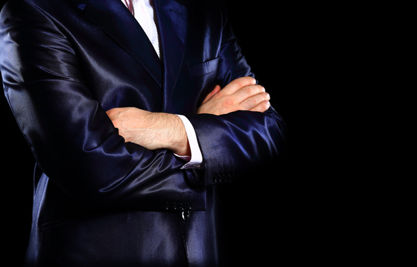 Closeup of a business man's hands folded - Foto, imagen
