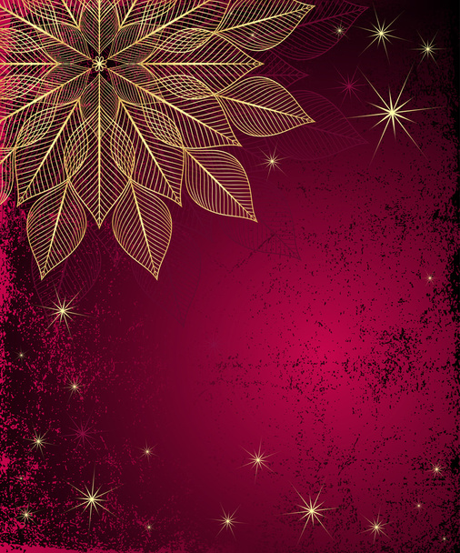 Dark red grungy Christmas frame - Vektor, obrázek