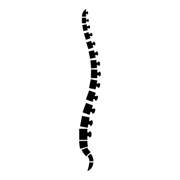 Columna vertebral humana Columna vertebral Vista lateral Vértebras Vértebras dorsales icono color negro vector ilustración estilo plano imagen simple
 - Vector, Imagen