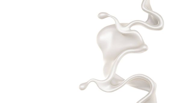 Kawałek mleka. 3d renderowanie, ilustracja 3D. - Zdjęcie, obraz