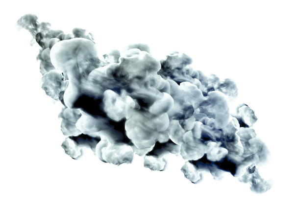 Gray smoke on white background. 3d rendering, 3d illustration. - Fotoğraf, Görsel