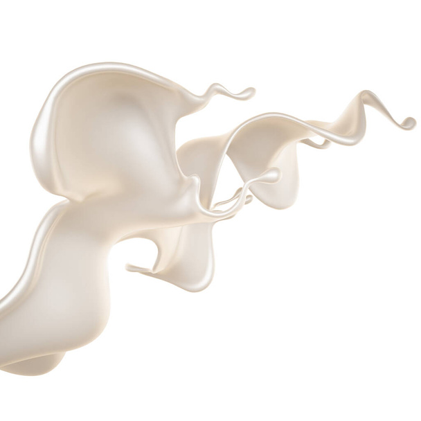 A splash of milk. 3d rendering, 3d illustration. - Zdjęcie, obraz
