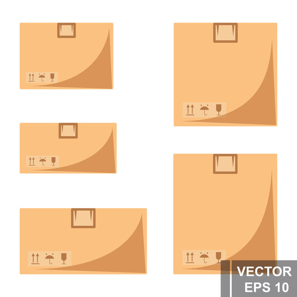Carton boxes. Delivery. Insulated object. Flat style. For your design. - Vector, Image