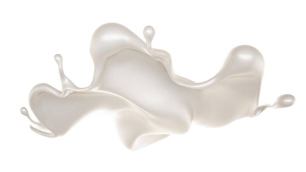 A splash of milk. 3d rendering, 3d illustration. - Valokuva, kuva