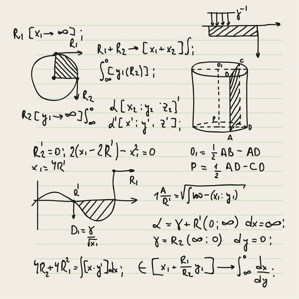 Vector background with formulas. - Vektör, Görsel
