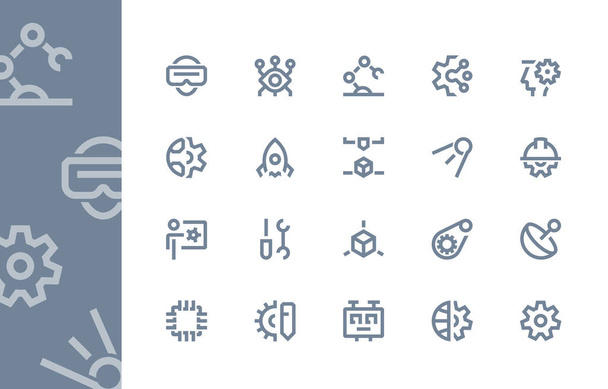 Engineering and technology icons. Line series - Vector, Image