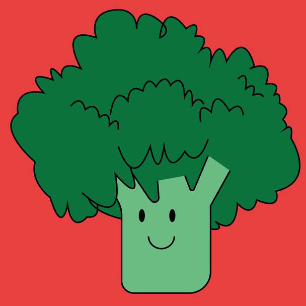 Brokolice květina, je rostlina dobře známá pro své skvělé vlastnosti a vitamíny, které tělo vyžaduje - Vektor, obrázek