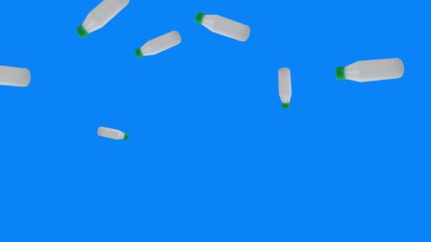 group of plastic bottles animation, editable blue screen -Chroma key - Footage, Video