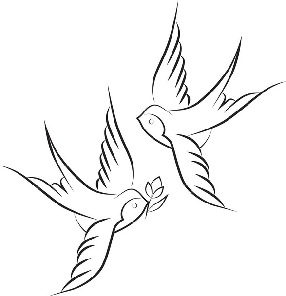 Ręka, trzymanie, połykanie, ptak, wektor, ilustracja - Wektor, obraz