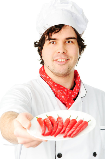 Cook with red peppers - Foto, immagini