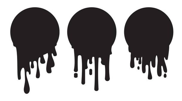 dripping paint shape. Current liquid stains, inks. Paint flows.Vector illustration. Color isolated background. - Vector, Image