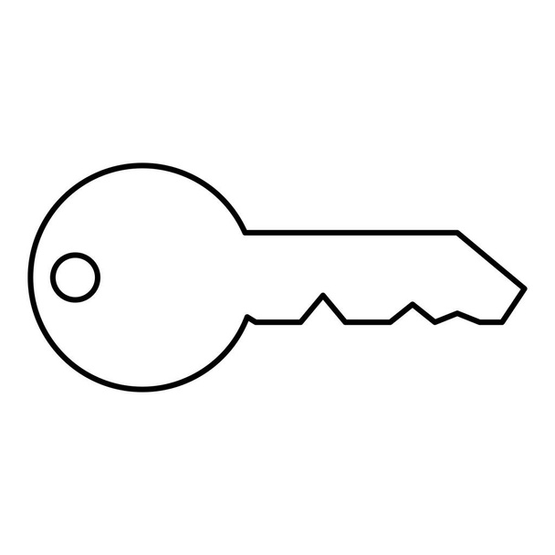 Key English classic type for door lock Concept private icon outline czarny kolor wektor ilustracja płaski styl prosty obraz - Wektor, obraz