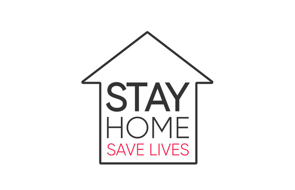 Μείνετε σπίτι σώσει ζωές καραντίνα, Coronavirus επιδημία διάνυσμα  - Διάνυσμα, εικόνα