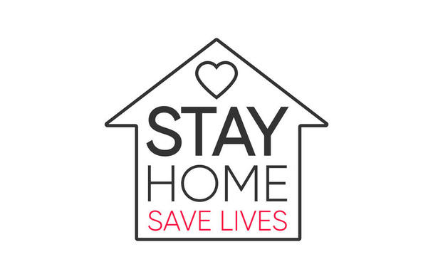 Μείνετε σπίτι σώσει ζωές καραντίνα, Coronavirus επιδημία διάνυσμα  - Διάνυσμα, εικόνα