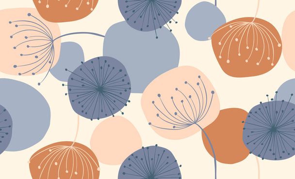 Seamless floral pattern.  Vector hand draw floral background for wallpaper, cover, fabric, textile - Vector, Imagen