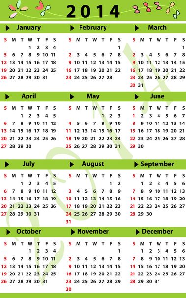 kalender voor 2014 - Vector, afbeelding