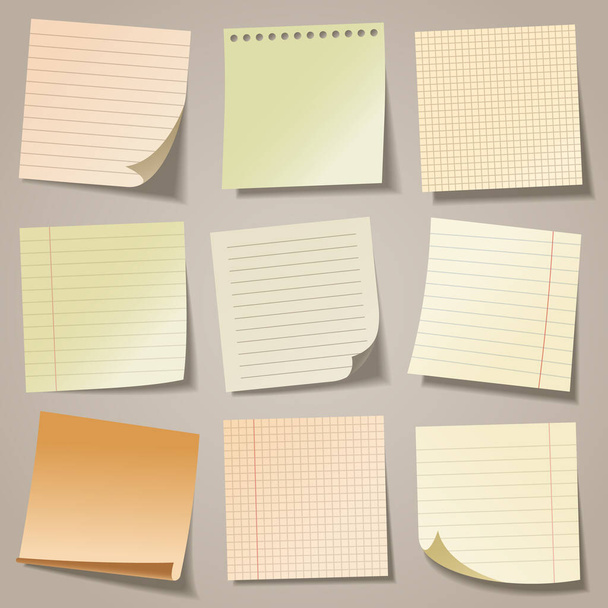 Realistic blank sticky notes. Colored sheets of note papers. Paper reminder. Vector illustration. - Vector, Image