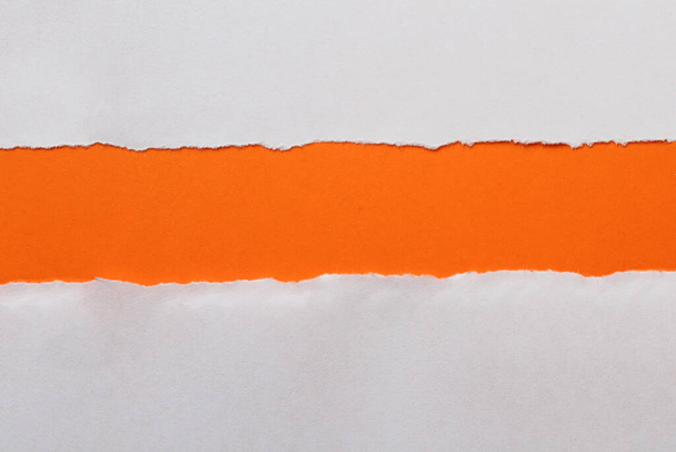 Torn paper with place for text, orange, background - Фото, изображение