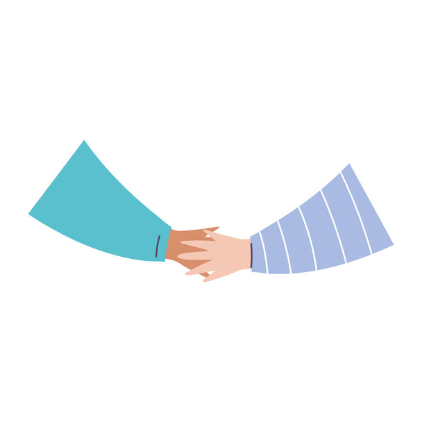 Рукопожатие дружественный жест изолированный значок на белом фоне
 - Вектор,изображение