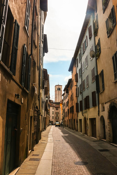 Brescia, Italy - Circa September 2018. Beautiful streets of Brescia in sunny day. - Foto, Imagen