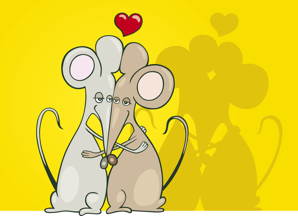 Mice in love - Διάνυσμα, εικόνα