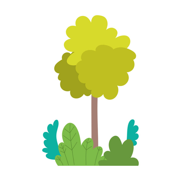 keře stromů listí příroda izolované ikona bílá pozadí - Vektor, obrázek