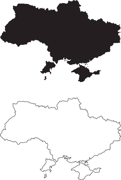Ukraine Map. Black silhouette country map isolated on white background. Black outline on white background. Vector file - Vector, Image