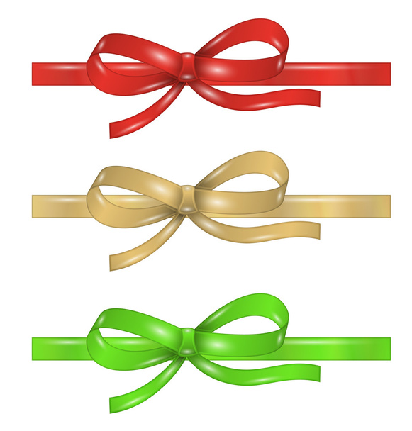 set of differenet ribbons with bow - Διάνυσμα, εικόνα