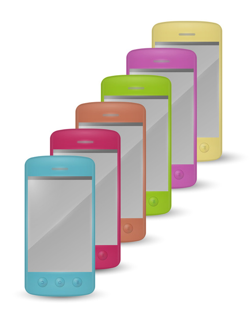 Farb-Smartphones - Vektor, Bild
