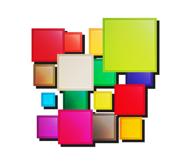 different overlapping squares - Vector, Image