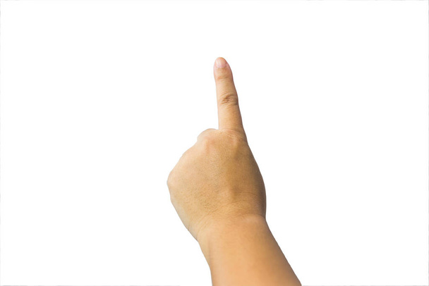 hand holding a blank sign isolated on white background - Valokuva, kuva