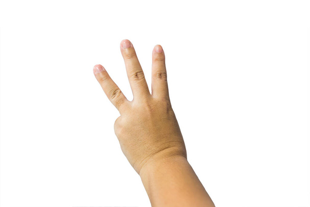 mão de mãos de uma mulher isolado no fundo branco - Foto, Imagem