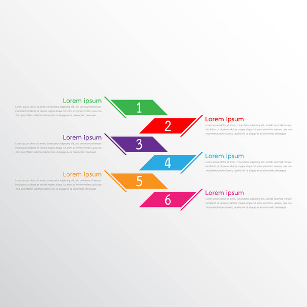 Vector infografische sjablonen gebruikt voor gedetailleerde rapporten. Alle 6 thema 's. - Vector, afbeelding
