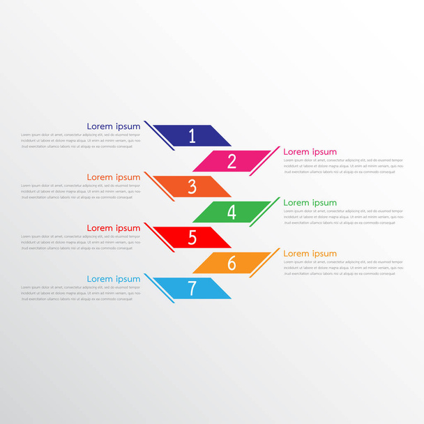 Διανυσματικά infographic πρότυπα που χρησιμοποιούνται για λεπτομερείς αναφορές. Και τα 7 θέματα. - Διάνυσμα, εικόνα