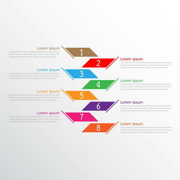 Vector infographic templates used for detailed reports. All 8 topics. - ベクター画像