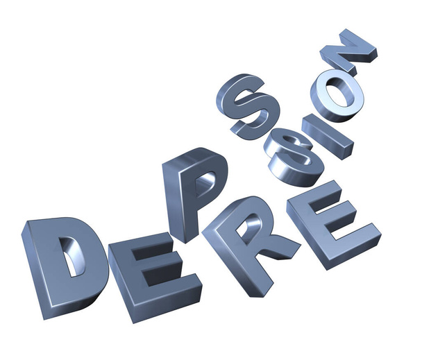 Letras de depressão - ilustração 3D
 - Foto, Imagem