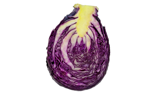 Half of red cabbage isolated on a white background - Photo, Image