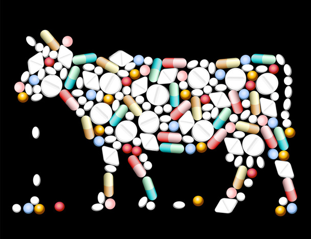 錠剤錠剤牛 - ベクター画像