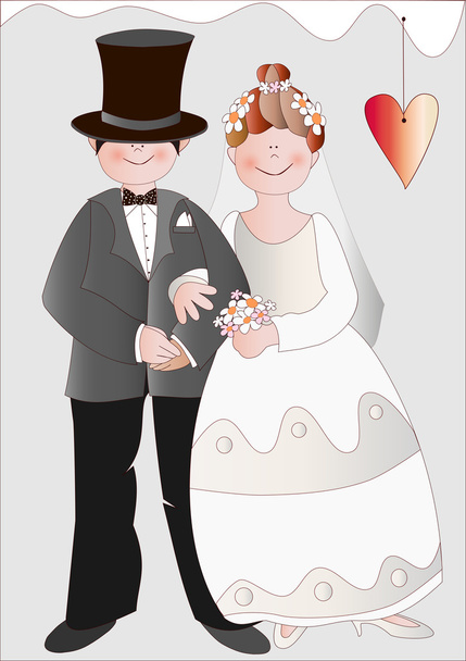 Жених и невеста
 - Вектор,изображение