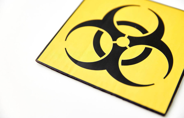 biohazard caution sign on white background - Photo, Image
