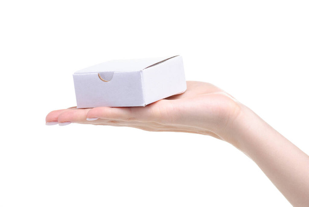 White box in hand - Foto, Imagen