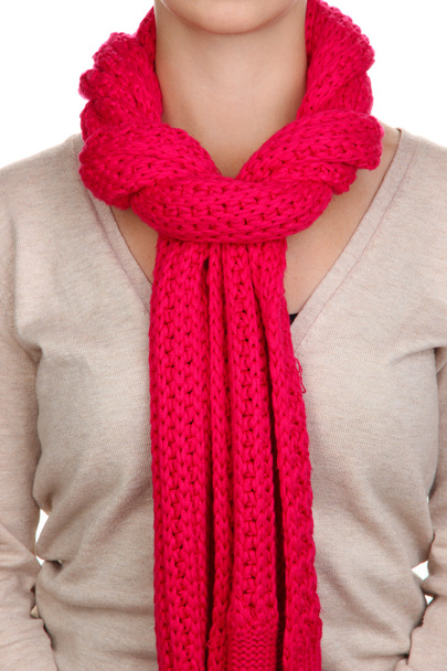 Woman wearing scarf close up - Foto, immagini
