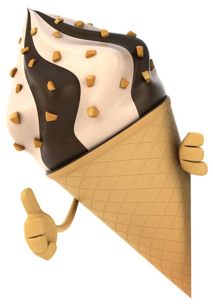 Ice cream cartoon character  - 写真・画像
