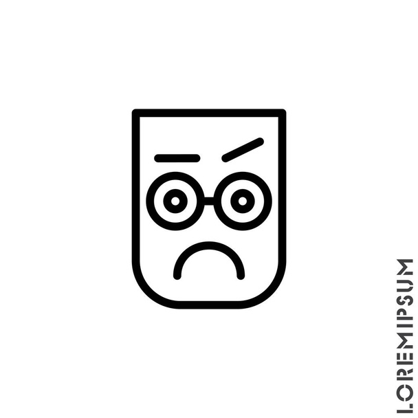Gondolkodó arc emoji vázlat ikon. lineáris stílus jel a mobil koncepció és a web design. Emoji tűnődik arc egyszerű vonal vektor ikon. Szimbólum, logó illusztráció. Pixel tökéletes vektor grafika zavaros  - Vektor, kép
