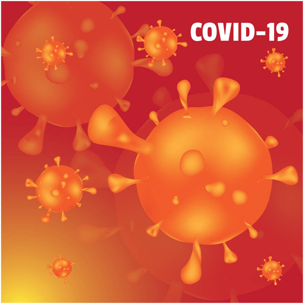 Графічна ілюстрація епідемічних клітин коронавірусу. Вірус корони грипу є небезпечним і виявленим грипом. Підходить для розробки концепції здоров'я, попереджувальних знаків і ілюстрацій новин.. - Вектор, зображення