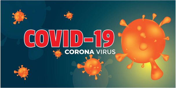 Графічна ілюстрація епідемічних клітин коронавірусу. Вірус корони грипу є небезпечним і виявленим грипом. Підходить для розробки концепції здоров'я, прапорів, попереджувальних знаків і ілюстрацій новин.. - Вектор, зображення