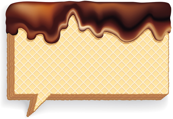 Burbuja de discurso vectorial que consiste en postre de gofre con crema de chocolate
 - Vector, imagen