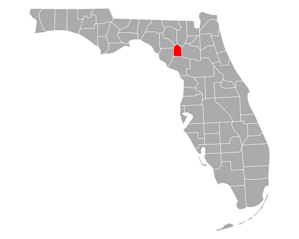 Map of Gilchrist in Florida - Vector, Image