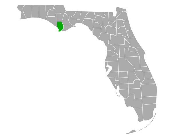 Χάρτης του Κόλπου της Φλόριντα - Διάνυσμα, εικόνα